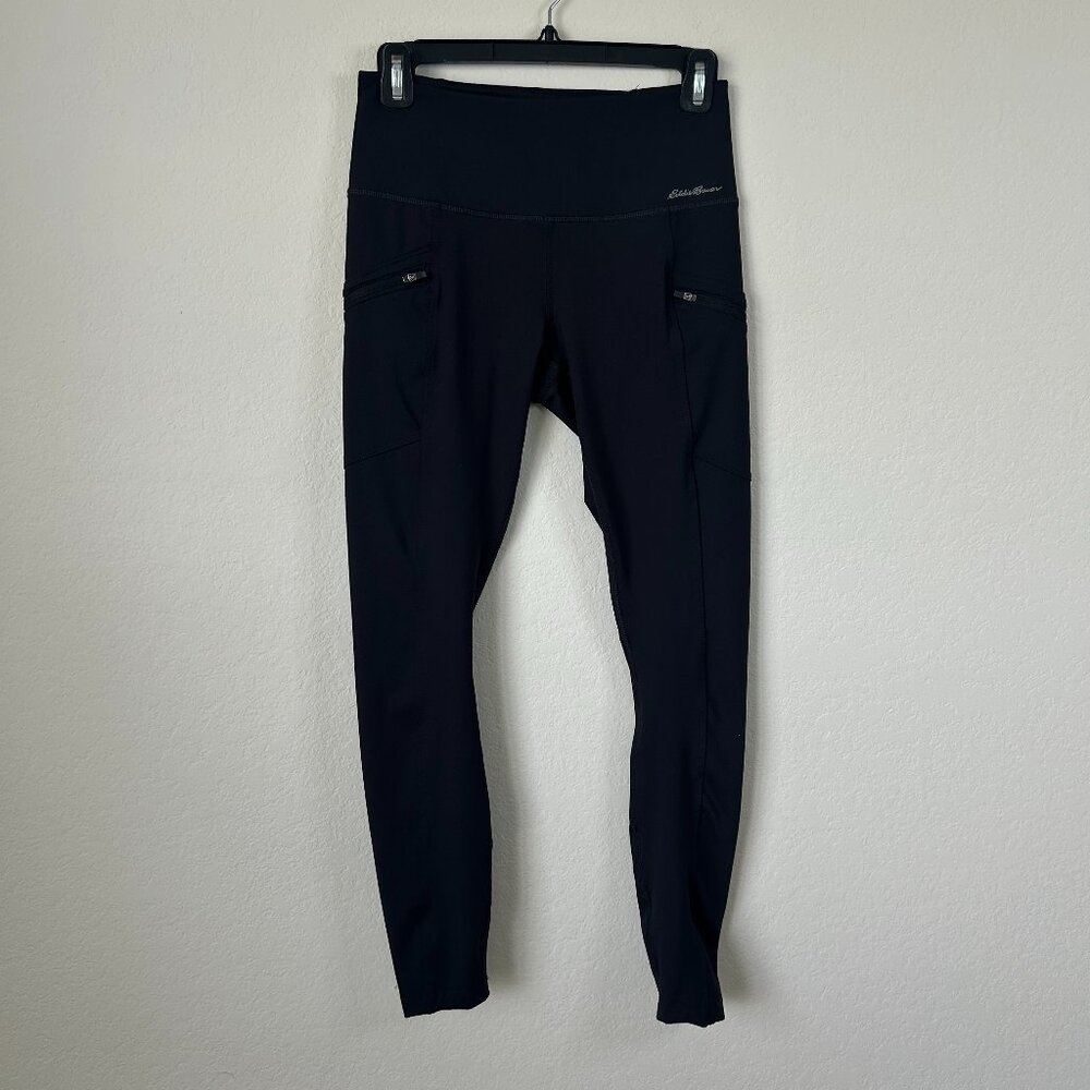 Eddie Bauer Leggings Womens XS Black High Rise Trail Zip Pocket Hiking Pants